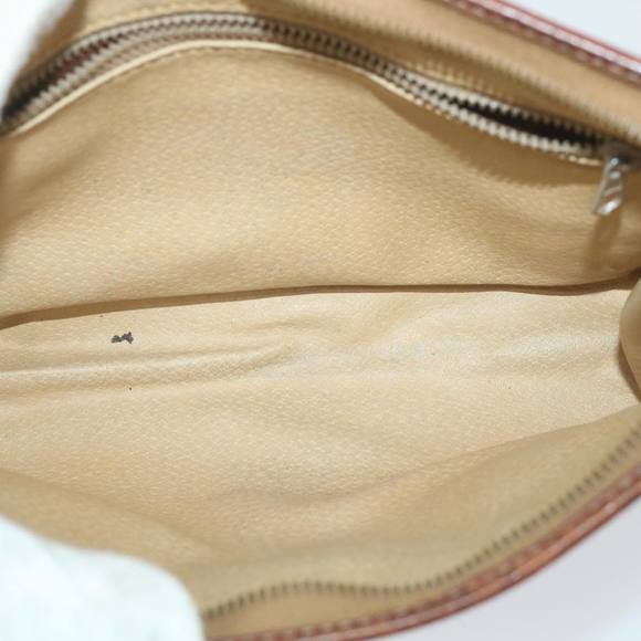 CELINE Macadam Canvas Clutch Bag PVC Leather 2Set Brown Auth ar10789 - Picture 7 of 14